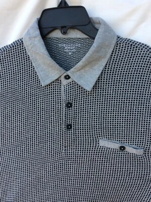 NEW BEATIFUL STRUCTURE JACQUARD POLO GREY COMBO SLIM FIT MEDIUM - Image 1 of 4