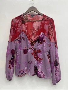 Blusa floral de manga larga Guess para mujer - Cremallera completa - Talla grande - Imagen 1 de 7