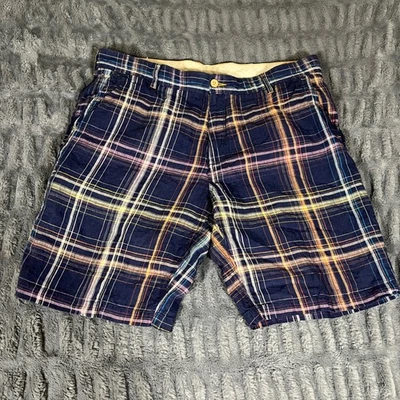 Tommy Bahama Relax Pantalones Cortos de Lino a Cuadros Talla 40 Azul Marino Multicolor Informal Verano Foto 1 de 4