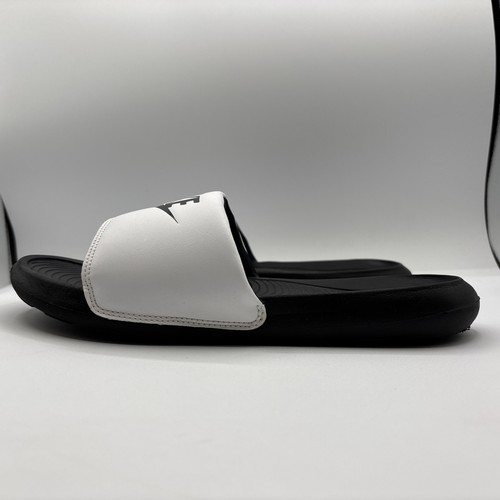 Nike Uomo Victori One CN9675 005 Schiuma Comfort Bianco Nero Taglia 10 Slide On