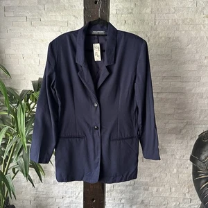MAURICES Navy Blue Vintage 1980’s Shoulder Pad Blazer New with Tags Size M - Picture 1 of 8