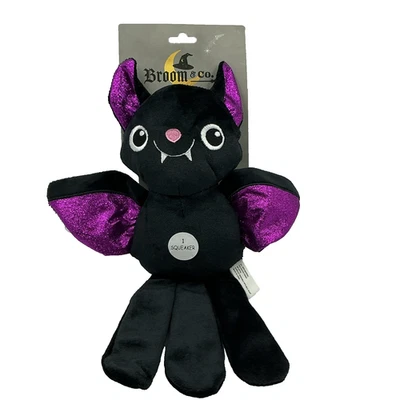 Broom & Co. Vampire Bat Dog Toy Squeaker Crinkle Fetch And Tug Halloween Goth - Image 1 of 4