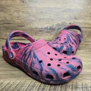 Zuecos clásicos sin cordones de mármol rojo cocodrilo negro talla 7 para hombre 9 para mujer - Imagen 1 de 8