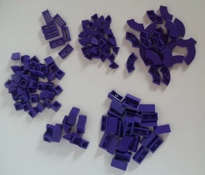 LEGO Dark Purple small tiles & parts x 140 - Picture 1 of 3