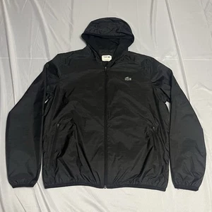 LACOSTE SPORT Windbreaker Jacke mit Kapuze HERREN Gr. L 52 grau durchgehender Reißverschluss verstaubar - Bild 1 von 6