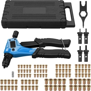 Nietmutternzange Set Nietzange mit 100x M3-M6 Nietmuttern Gewinde Nieten Zange - Bild 1 von 19