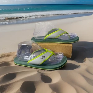 THE NORTH FACE Kid's Unisex Base Camp Flip Flop Geyser Green/Gray Sz 6.5-7 - Picture 1 of 15