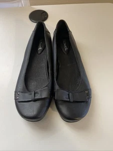 Fitzwell Womens 9 M Shaina Ballet Flats Black Faux Leather - Picture 1 of 10