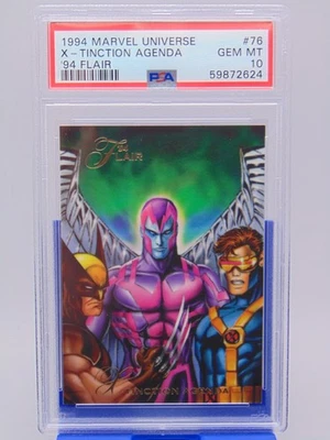 1994 Flair Marvel Universe Card #76 X-Tinction Agenda Angel PSA Graded GEM MT 10 - Image 1 of 3