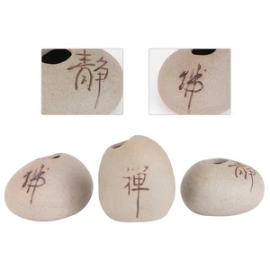 3 Stück Simulation Steinvasen Retro Vase schmückt Pflanzenbehälter (hellgrau) - Bild 1 von 12