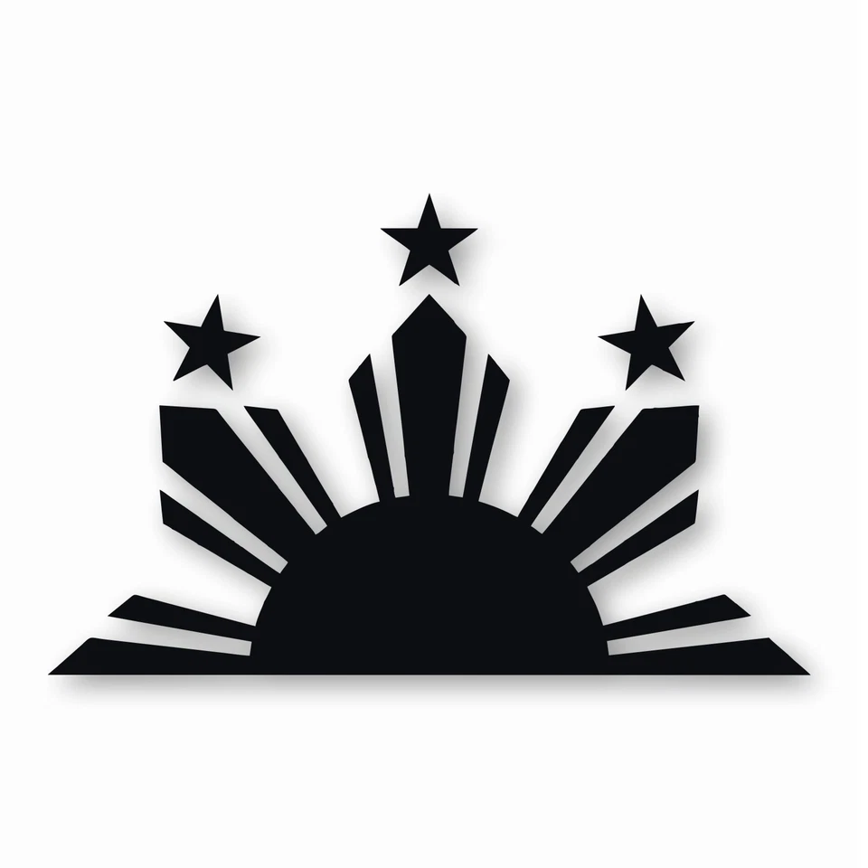 ORACAL Philippines Half Sun and Stars - Vinyl Decal Sticker - CHOOSE Size & Color