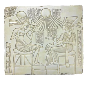 Echnaton Nofretete Töchter Ägyptische Familienszene Pharao Wandbild Relief 15W - Bild 1 von 5