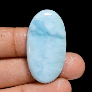 100% Natural Larimar Oval Shape Cabochon Loose Gemstone 39.5 Ct 36X19X5mm OB-351 - Picture 1 of 5