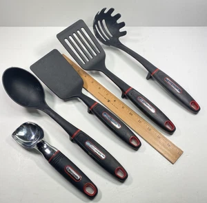 Farberware Soft Grips Kitchen Tools Set + Pointed SS Ice Cream Scoop - Picture 1 of 13