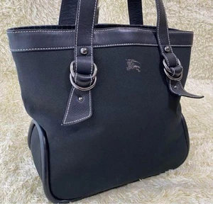 BURBERRY BLUE LABEL Handtasche Beuteltasche Handtasche Leder Canvas schwarz echt - Bild 1 von 24