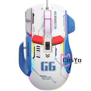 Anime Gundam Mechanical Wired Mouse Transformers Mecha RGB Light Game Mouse Prop - Picture 1 of 14
