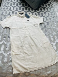 FRED PERRY TENNIS DRESS ECRU COLLERED DRESS SIZE UK 8 - Picture 1 of 14