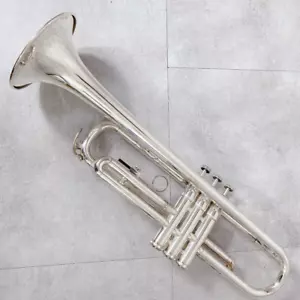 YAMAHA YTR-1320S Silver Bb Trumpet Serviced Used From Japan Free Shipping - Picture 1 of 10