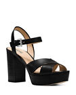 Michael Kors Divia Black Leather Platform Sandals Eu 39/ Us 8.5 Nwob $145