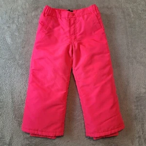 Childrens Place Snow Pants Girls Size 4 Pink Bright Pocket Elastic Waist Winter - Picture 1 of 9