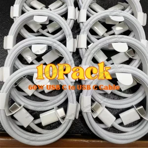 10Pack 60W Nylon USB-C Fast Charging Cable for iPhone 16/15/iPad/Mac/Samsung Lot - Picture 1 of 12