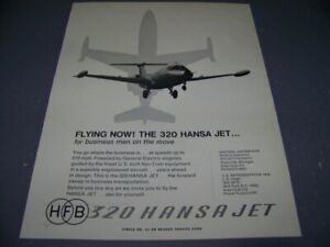 1965 HANSA JET 320 "FLYING NOW,,THE 320 HANSA JET"..1-PAGE SALES AD..(662Y)