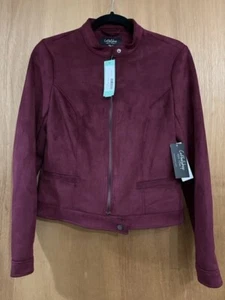 Coffee Shop NY Stitch Fix exclusive wine red faux suede jacket small NWT - Picture 1 of 4