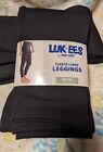 New Luk-ees By Muk Luks Womens Fleece-lined Leggings Black Size M/l Free Shippin