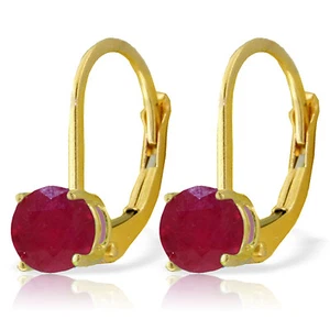 1.2 Carat 14K Solid Gold Fire Flame Ruby Earrings - Picture 1 of 4