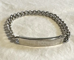 Vintage Speidel Rhodium Electroplate ID Bracelet Inscribed “Fany” 6.5” Long - Picture 1 of 8