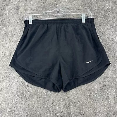 Nike Shorts Womens Small Black White Mini Swoosh Logo Hotpants Gym Activewear • 4.95€