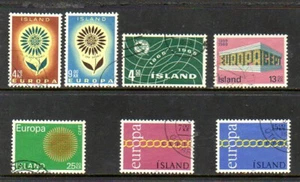 Iceland Stamp lot - Scott #'s 367-8, 370, 406, 421, 429-30 - Used - Picture 1 of 1