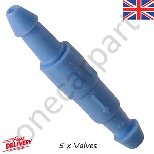 5X New UNIVERSAL One way WINDSCREEN SCREENWASH IN LINE PIPE JOINER CONNECTOR 4MM - Picture 1 of 5