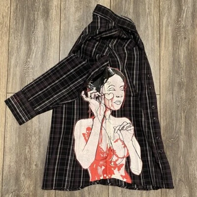 IRON FIST STITCH L/S WOVEN BUTTON UP LADIES SHIRT JAPANESE STYLE — 第 1/4 张图片
