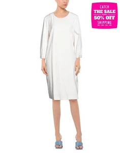 RRP €446 PESERICO Shift Dress US6 UK10 IT42 S White Round Neck Made in Italy - Imagen 1 de 11