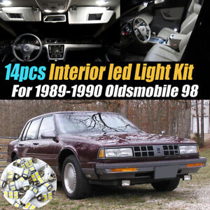 14Pc Super White Car Interior LED Light Bulb Kit for 1989-1990 Oldsmobile 98