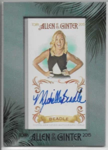 MICHELLE BEADLE 2015 TOPPS ALLEN GINTER MINI FRAMED ON-CARD AUTO RARE SP MG - Picture 1 of 1