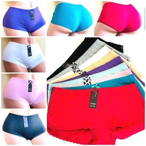 6-12 SHORTIES LACE TRIM Boyshorts Sexy Underwears Panties Undies 8428 S-XL GIFTS - Picture 1 of 12