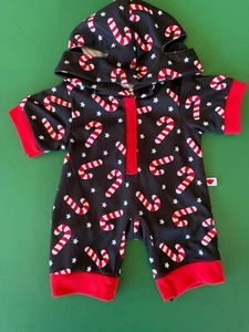 Abbigliamento Build A Bear - Tuta nera Tipsy Elves Candy Cane Lane - Nuova con etichette - Foto 1 di 1