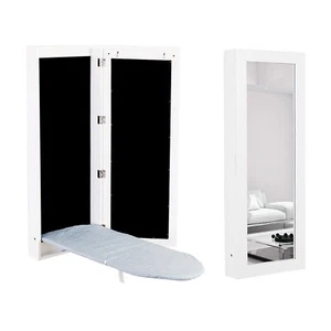 Wall Mount Ironing Board Cabinet with Mirror,Foldable Ironing Board Storage - Picture 1 of 10