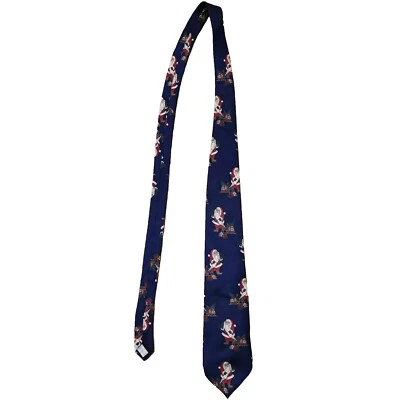 PURE SILK by WEMBLEY Necktie Silk Tie Blue Santa Christmas 57" L USA Made Foto 1 de 4