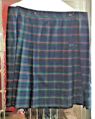 Marlou Girls Sz 18.5T Waist 40 Plaid Blue, Red & Green Uniform Skirt. Below Knee - Image 1 of 4