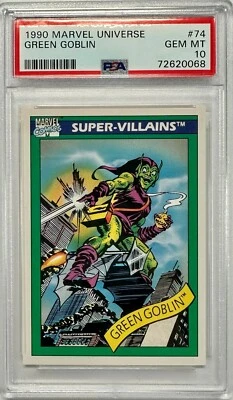 1990 Impel Skybox Marvel Universe #74 Green Goblin Rookie PSA 10 GEM MINT - Image 1 of 4