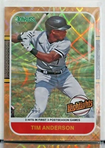 Panini Donruss 2021 Tim Anderson HI7 Highlights 348/999 - Imagen 1 de 2