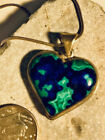 Azurite / Malachite Heart Pendant  mounted in Sterling Silver CZAR