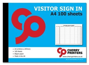 Libro de inicio de sesión de visitantes cereza A4 297 mm x 210 mm 100 páginas 80 gmm - Imagen 1 de 4