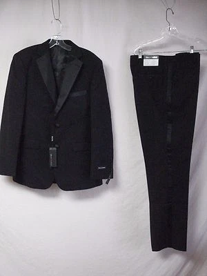 NWT Men's Alberto Cardinali Tuxedo 2 Piece Suit Slim Fit Size 40 Black #499G - Image 1 of 4