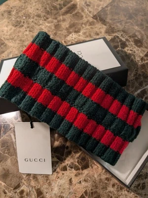 Diadema Gucci de lana verde roja nueva talla grande Foto 1 de 4