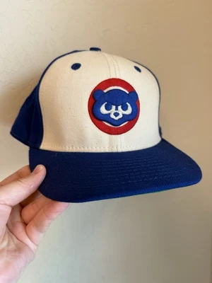 Chicago Cubs New Era 59fifty 7 1/8 Fitted Baseball Cap MLB Cream/beige And Blue - Image 1 of 4