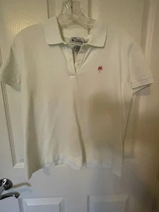 Lilly Pulitzer weißes Golfshirt mit rosa Palmen - Größe L - Bild 1 von 4